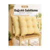 Pastello 2li Sandalye Minderi 40x40 Bağcıklı Pofidik Pamuk Yıkanabilir Silikon Dolgulu Bahçe Balkon