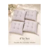 Pastello 4lü Sandalye Minderi 40x40 Bağcıklı Pofidik Silikon Dolgulu Yıkanabilir Bahçe Balkon