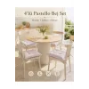 Pastello 4lü Sandalye Minderi 40x40 Bağcıklı Pofidik Silikon Dolgulu Yıkanabilir Bahçe Balkon