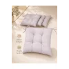 Pastello 4lü Sandalye Minderi 40x40 Bağcıklı Pofidik Silikon Dolgulu Yıkanabilir Bahçe Balkon