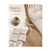 Pastello 4lü Sandalye Minderi 40x40 Bağcıklı Pofidik Silikon Dolgulu Yıkanabilir Bahçe Balkon