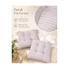 Pastello 4lü Sandalye Minderi 40x40 Bağcıklı Pofidik Silikon Dolgulu Yıkanabilir Bahçe Balkon