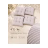 Pastello 4lü Sandalye Minderi 40x40 Bağcıklı Pofidik Silikon Dolgulu Yıkanabilir Bahçe Balkon