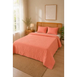 Bloomy Somon Kapitoneli Pike Takımı Battal Boy 220x235 2 Yastık Alezi