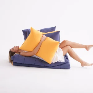 Soft Comfort Yorgan ve Yastık Uyku Seti Lacivert & Hardal