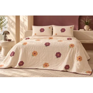 Mercan Modern Bahçe / Kapitone Pike · Çift kişilik · 200 × 220 cm