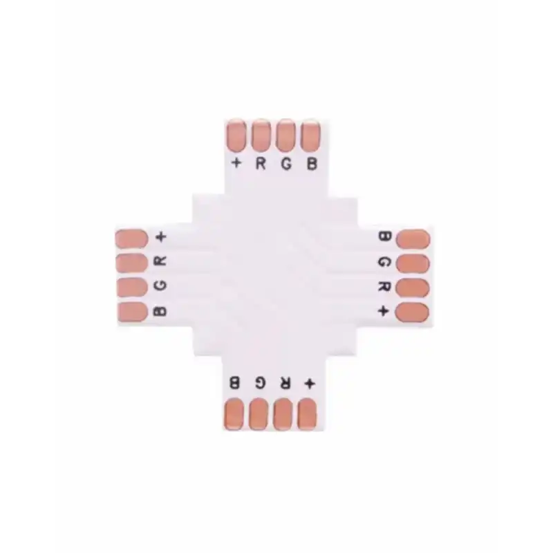 8 mm RGB Şerit X Birleştirme Aparatı Lehimsiz 4 Pin 10 Adet