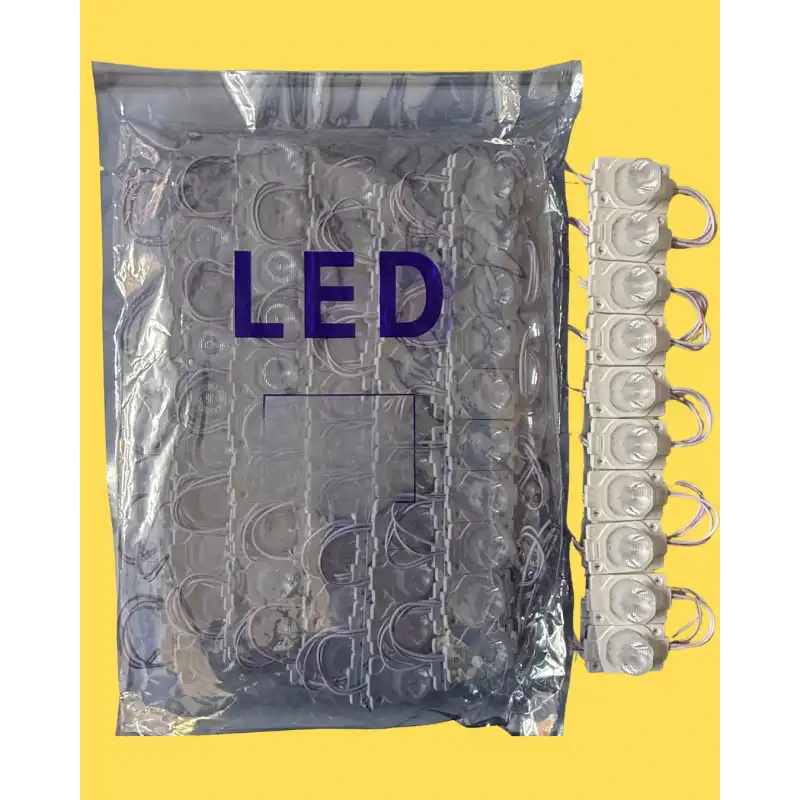 100 Adet 12 Volt 1.5 Watt Tek Lensli 3000K Günışığı 3030 Led Modül IP65 1 Paket