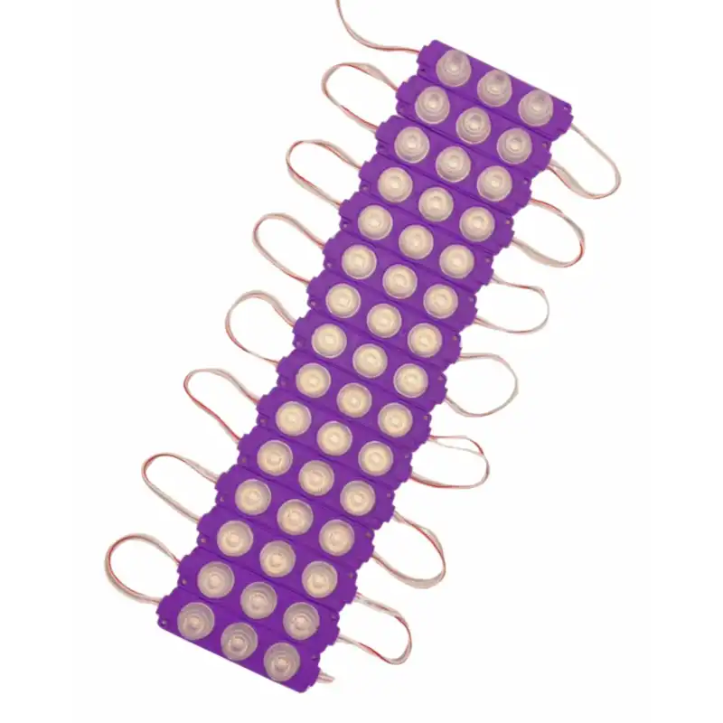 100 Adet 12 Volt 3 Watt 3 Lensli Mor 3030 SMD Led Modül IP65 1 Paket