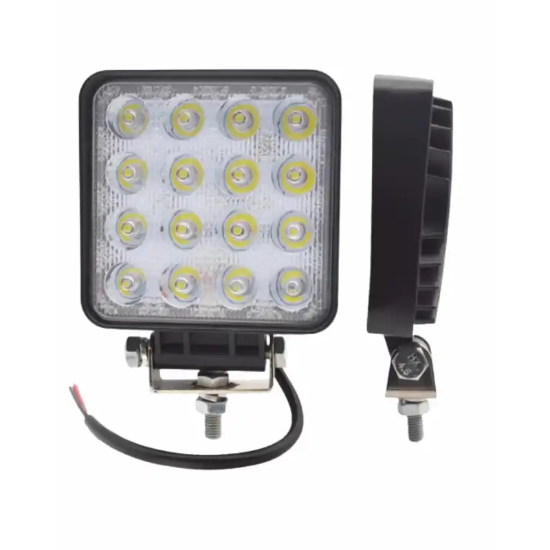 2 Adet 12 V - 60 V 16 Ledli 60 Watt 6500K Beyaz Işık Kare Off Road  IP 65 Led Projektör