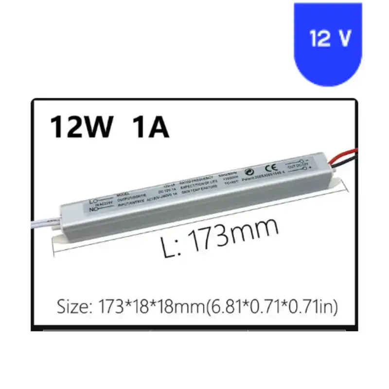 12 Volt 1 Amper Kalem Ultra İnce Metal Kasa Trafo