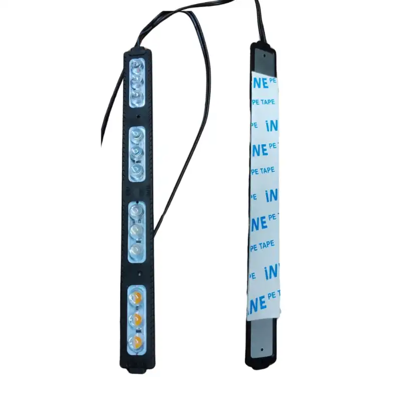 12 Volt 12 Watt 12 Ledli 203x19 mm 4 Renk Animasyonlu Kırmızı - Mavi-Amber-Beyaz Çakar Modül 5 Adet