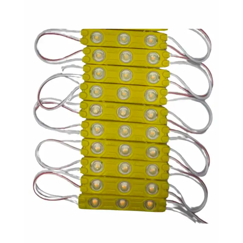 12 Volt 1.2 Watt 3 Lensli Amber Sarı 2835 SMD Led Modül IP65 10 Adet Modül