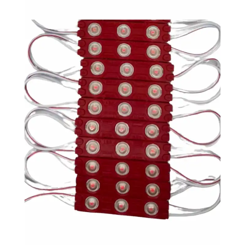 12 Volt 1.2 Watt 3 Lensli Kırmızı 2835 SMD Led Modül IP65 10 Adet Modül