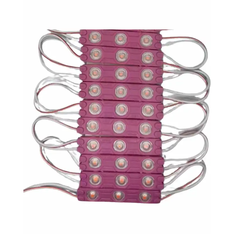 12 Volt 1.2 Watt 3 Lensli Pembe 2835 SMD Led Modül IP65 10 Adet Modül