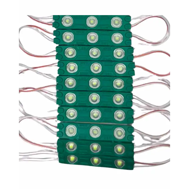 12 Volt 1.2 Watt 3 Lensli Yeşil 2835 SMD Led Modül IP65 10 Adet Modül