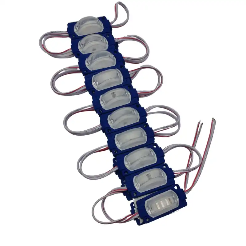 12 Volt 1.2 Watt Dar Açılı Tek Lensli Mavi Led Modül IP65 10 Adet Modül