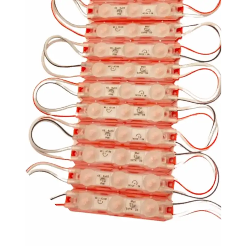 12 Volt 1.5 Watt 3 Lensli Kırmızı 2835 SMD Led Modül IP65 10 Adet Modül