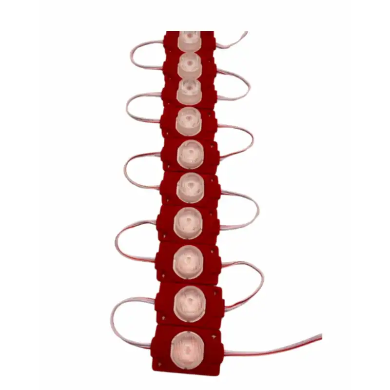 10 Adet 12 Volt 1.5 Watt Tek Lensli Kırmızı 3030 Led Modül IP65