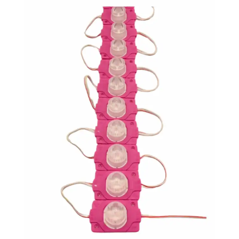 12 Volt 1.5 Watt Tek Lensli Pembe 3030 Led Modül IP65 10 Adet Modül