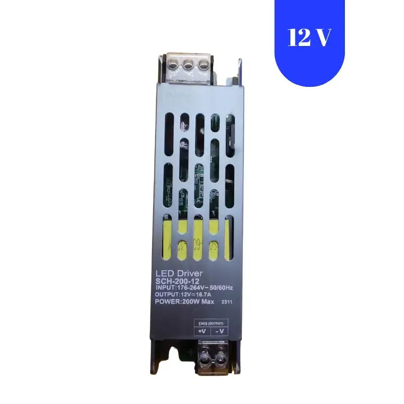 12 Volt 16.5 Amper Ultra İnce Slim Metal Kasa Trafo