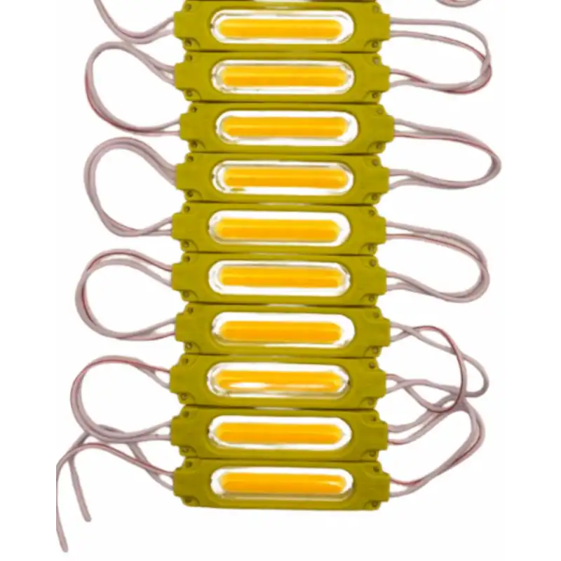 12 Volt 2 Watt Sarı - Amber Cob Led Modül IP65 10 Adet Modül