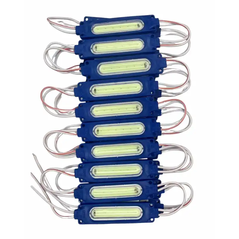 12 Volt 2 Watt Turkuaz Cob Led Modül IP65 10 Adet Modül