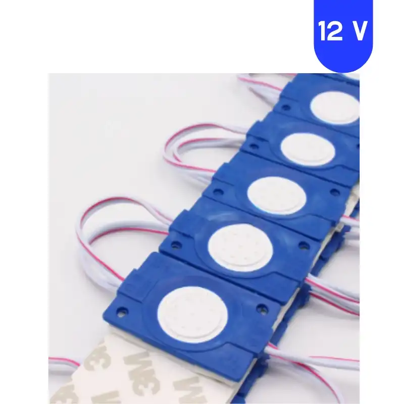 12 Volt 2.4 Watt Kare Mavi Cob Led Modül IP65 10 Adet Modül