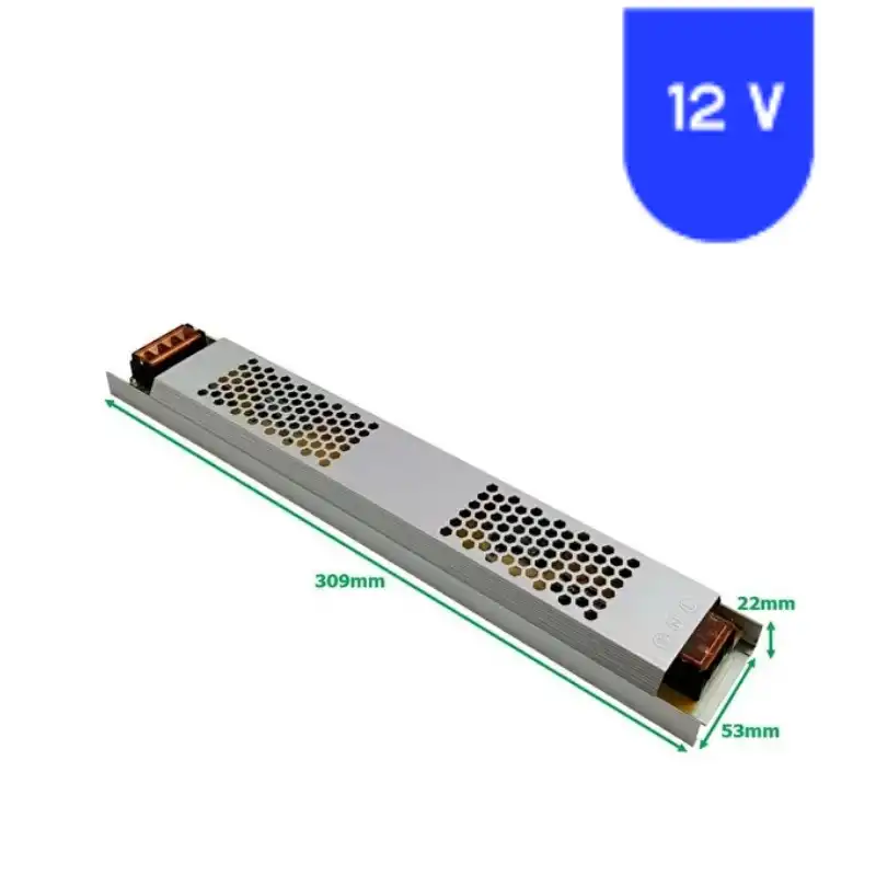 12 Volt 25 Amper Ultra İnce Slim Metal Kasa Trafo