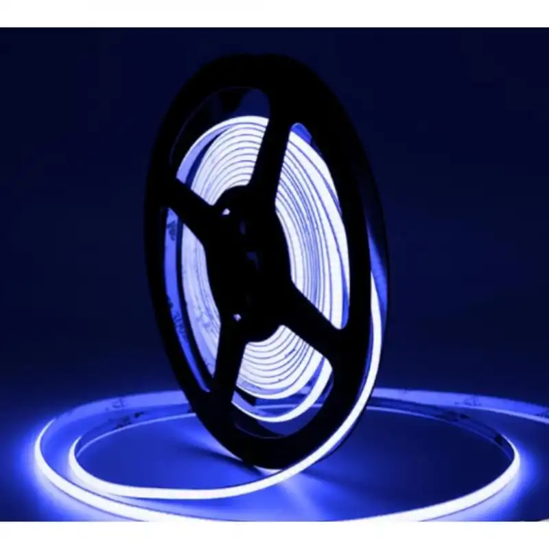12 Volt 3 mm 400 Ledli Esnek Cob Şerit Mavi İç Mekan 5 Metre