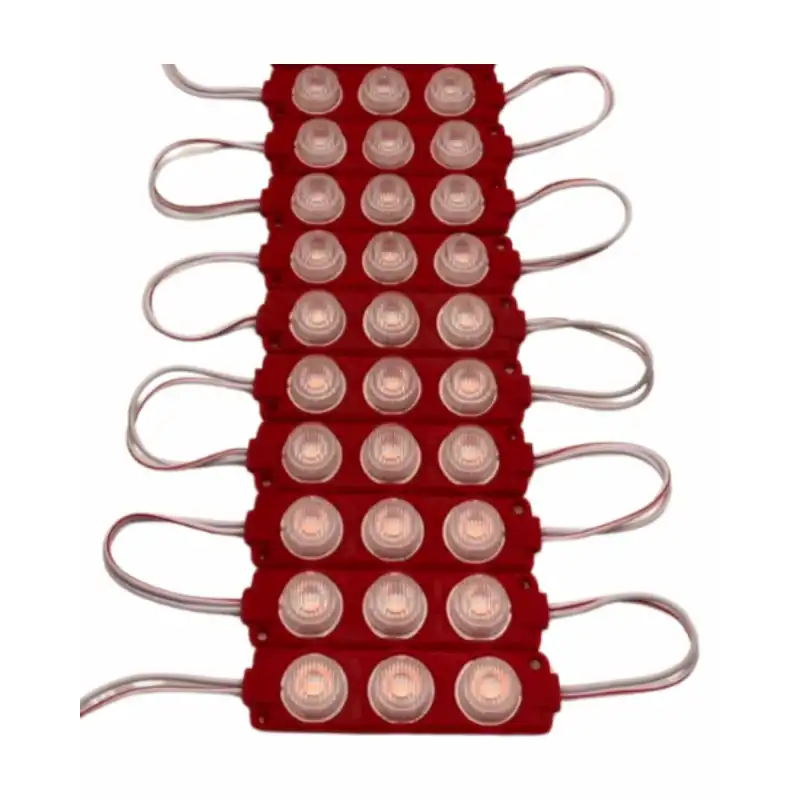 12 Volt 3 Watt 3 Lensli Kırmızı 3030 SMD Led Modül IP65 10 Adet Modül