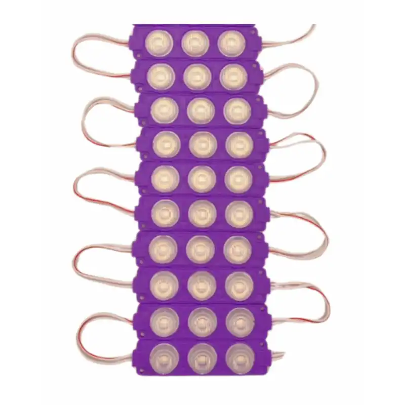 12 Volt 3 Watt 3 Lensli Mor 3030 SMD Led Modül IP65 10 Adet Modül