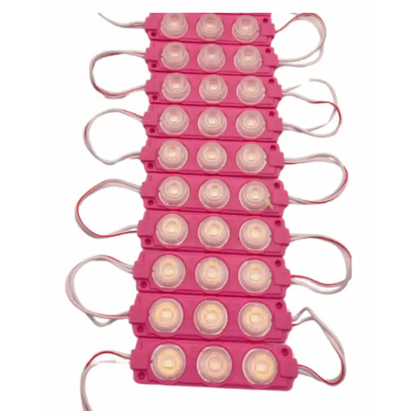 12 Volt 3 Watt 3 Lensli Pembe 3030 SMD Led Modül IP65 10 Adet Modül