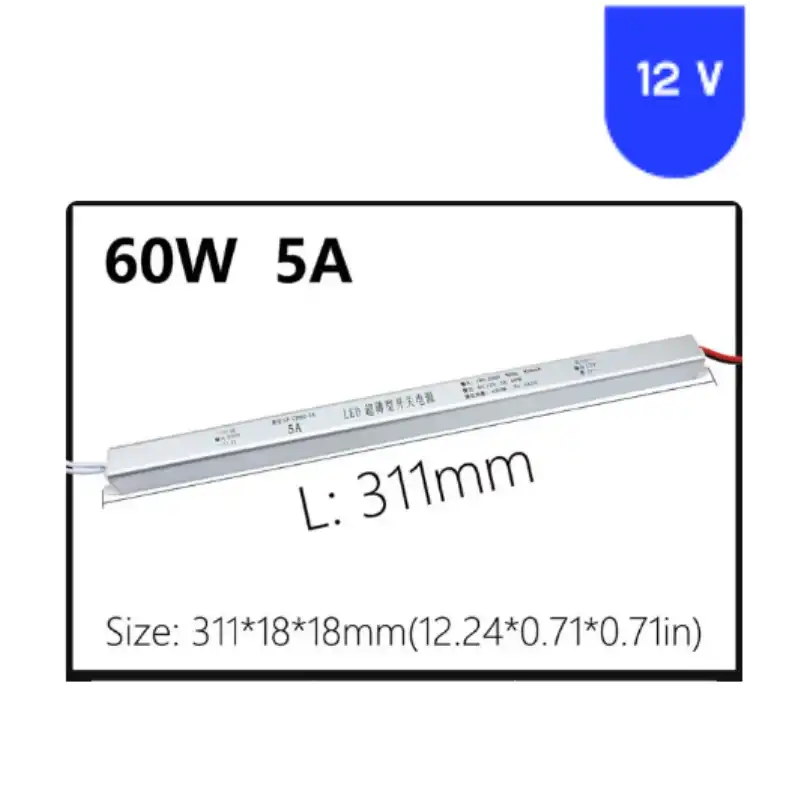 12 Volt 5 Amper Kalem Ultra İnce Metal Kasa Trafo