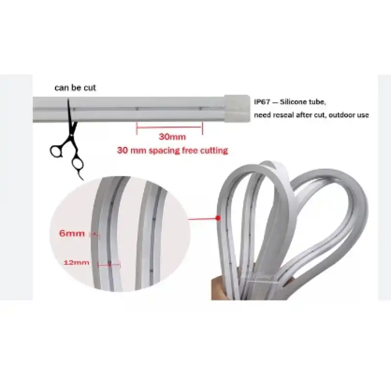 12 Volt 6x12 mm Esnek Neon Led Mavi 5 metre