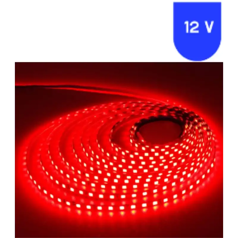 12 Volt 8 mm 4040 SMD Kırmızı İç Mekan 60 Ledli 5 Metre Şerit Led