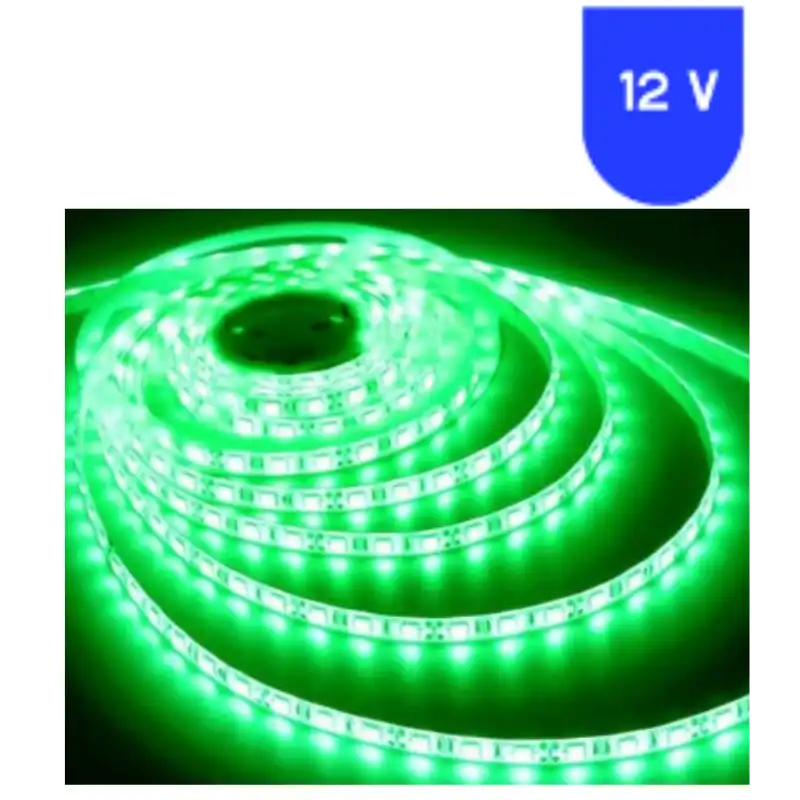 12 Volt 8 mm 4040 SMD Yeşil İç Mekan 60 Ledli 5 Metre Şerit Led