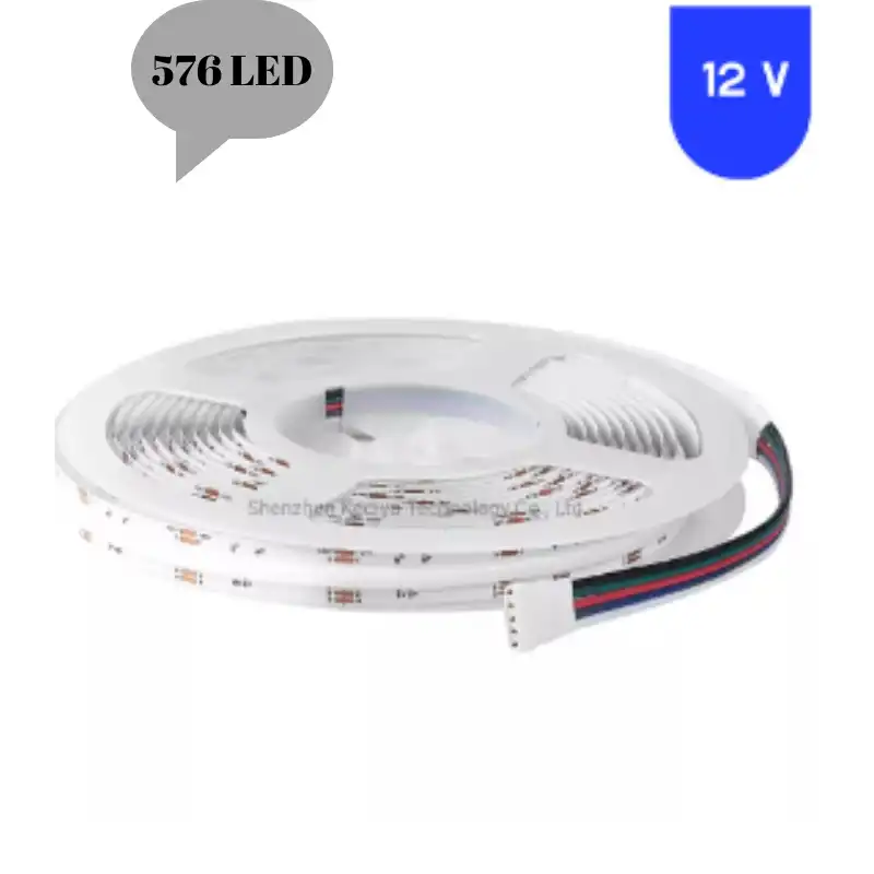 12 Volt 8 mm 576 Ledli Esnek Cob RGB Şerit Led İç Mekan 5 Metre