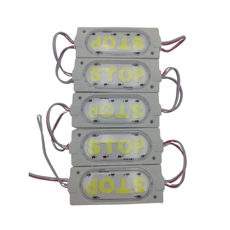 12 Volt Stop Yazılı Beyaz Işık 90x35 mm Çakar Modül 5 Adet