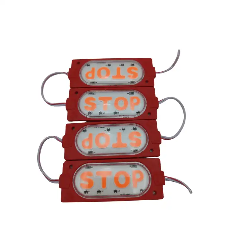 12 Volt Stop Yazılı Kırmızı Işık 90x35 mm Çakar Modül 5 Adet