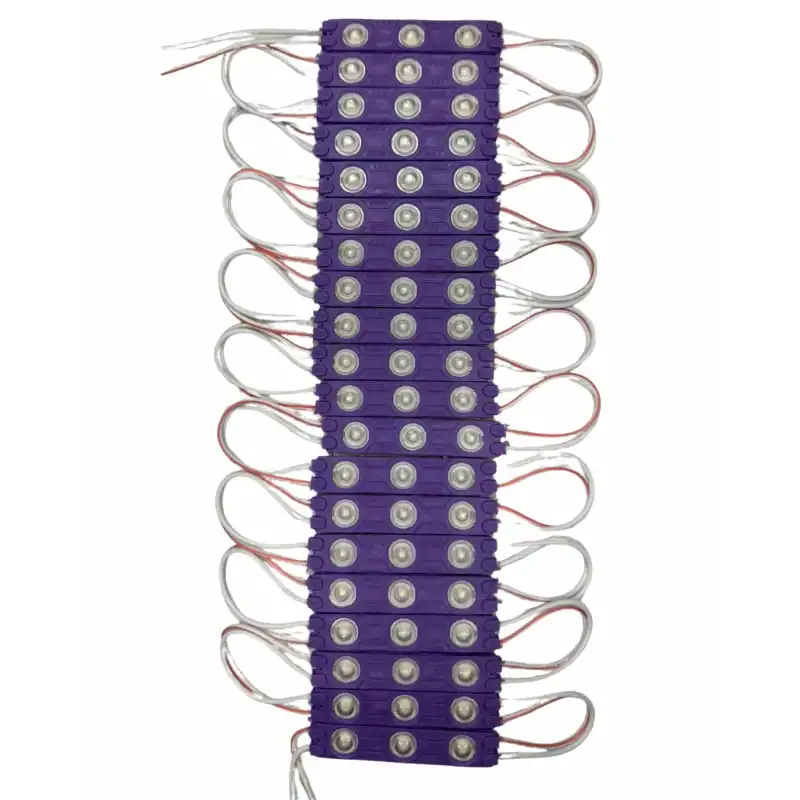 20 Adet 12 Volt 1.2 Watt 3 Lensli Mor 2835 SMD Led Modül IP65