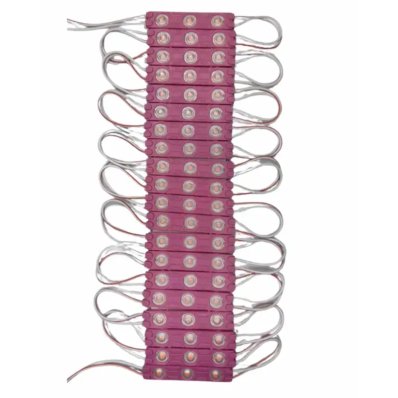 20 Adet 12 Volt 1.2 Watt 3 Lensli Pembe 2835 SMD Led Modül IP65