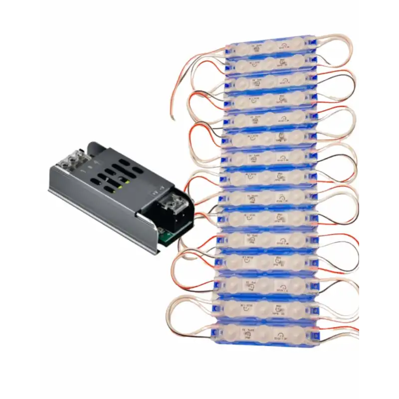 20 Adet 12 Volt 1.5 Watt 3 Lensli Mavi 2835 SMD Led Modül IP65 Modül 5A Trafo Set