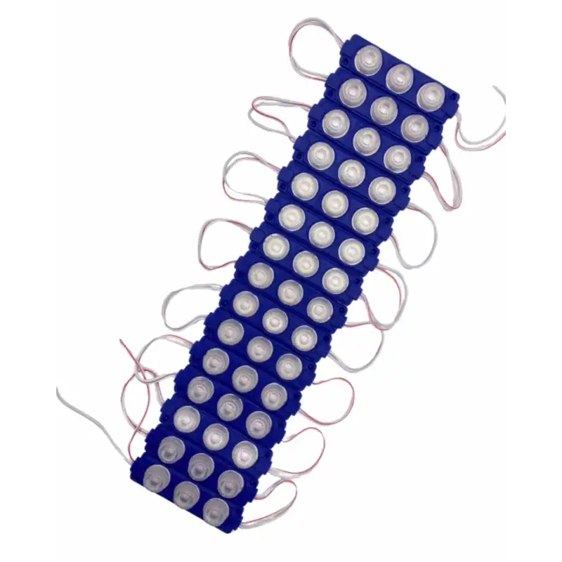 20 Adet 12 Volt 3 Watt 3 Lensli Mavi 3030 SMD Led Modül IP65