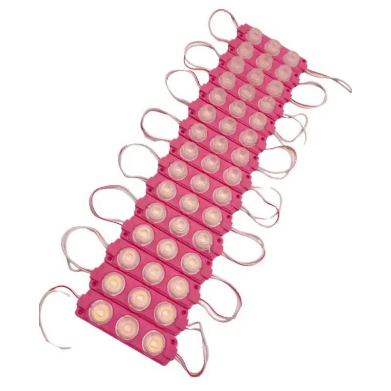 20 Adet 12 Volt 3 Watt 3 Lensli Pembe 3030 SMD Led Modül IP65