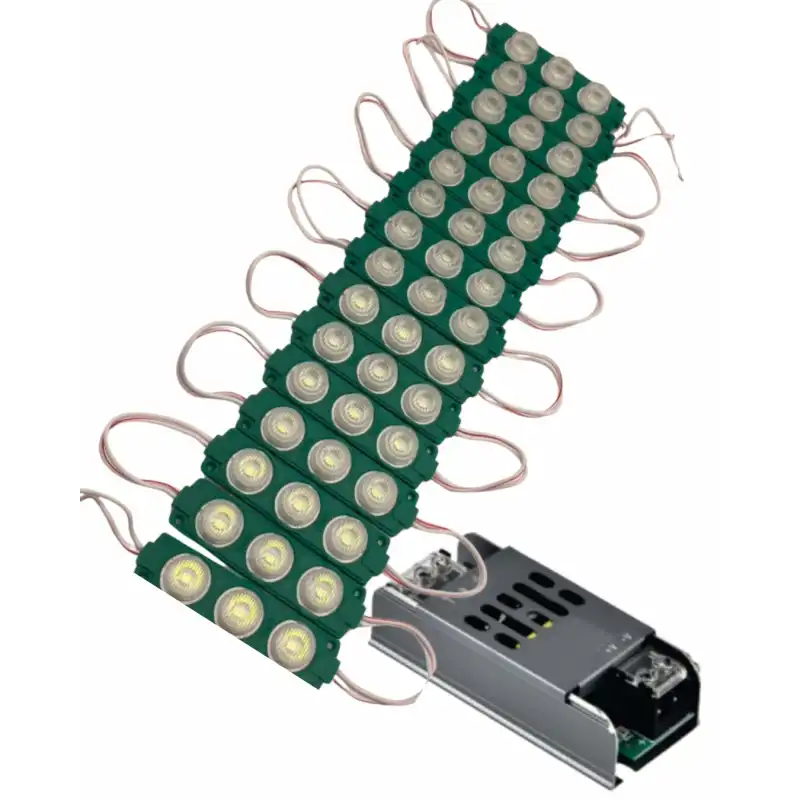 20 Adet 12 Volt 3 Watt 3 Lensli Yeşil 3030 SMD Led Modül 5A Slim Trafo Set