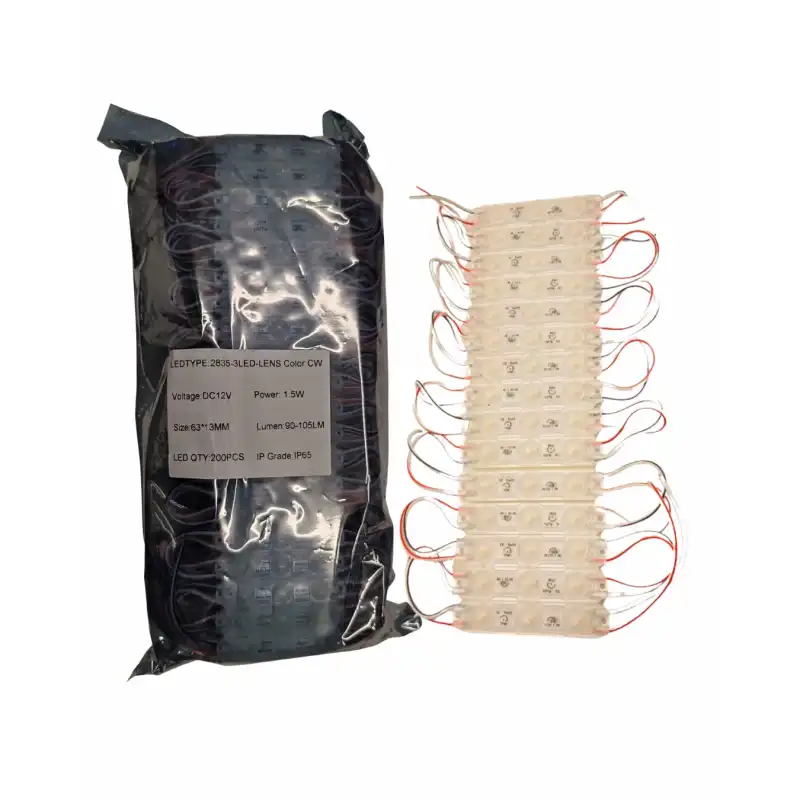 200 Adet 12 Volt 1.5 Watt 3 Lensli Beyaz 2835 SMD Led Modül IP65 Modül 1 Paket