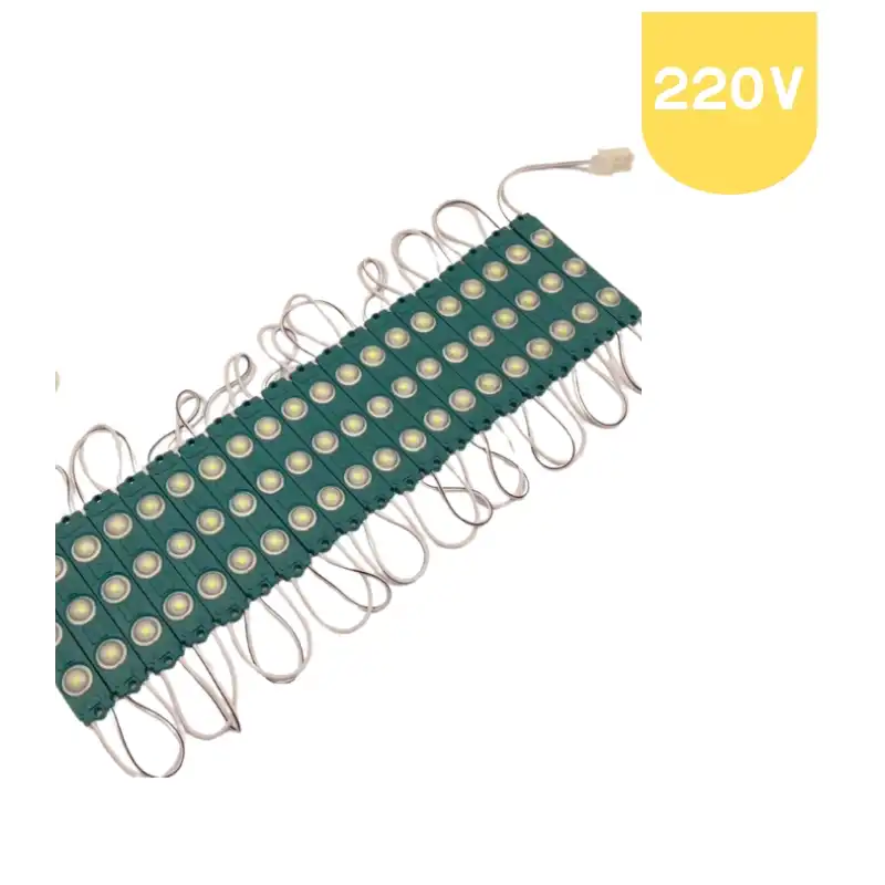 220 Volt 2 Watt 3 Lensli Yeşil 2835 SMD Led Modül IP65 5 Adet Modül