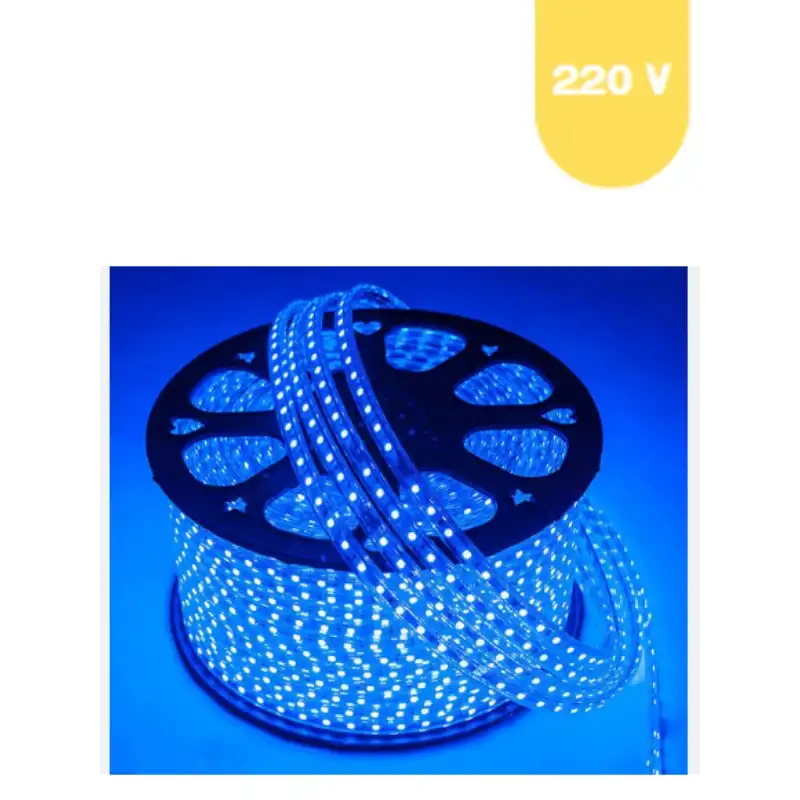 220 Volt Mavi 60 Ledli 3 Çipli Hortum Led 5 Metre Güç Kablosu Dahil