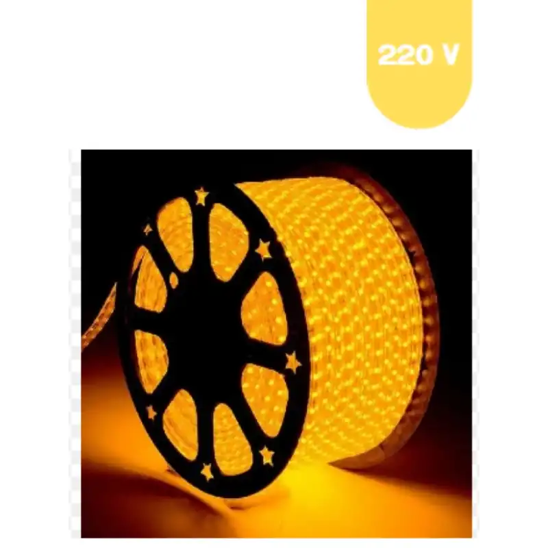 220 Volt Sarı Amber 60 Ledli 3 Çipli Hortum Led 5 Metre Güç Kablosu Dahil